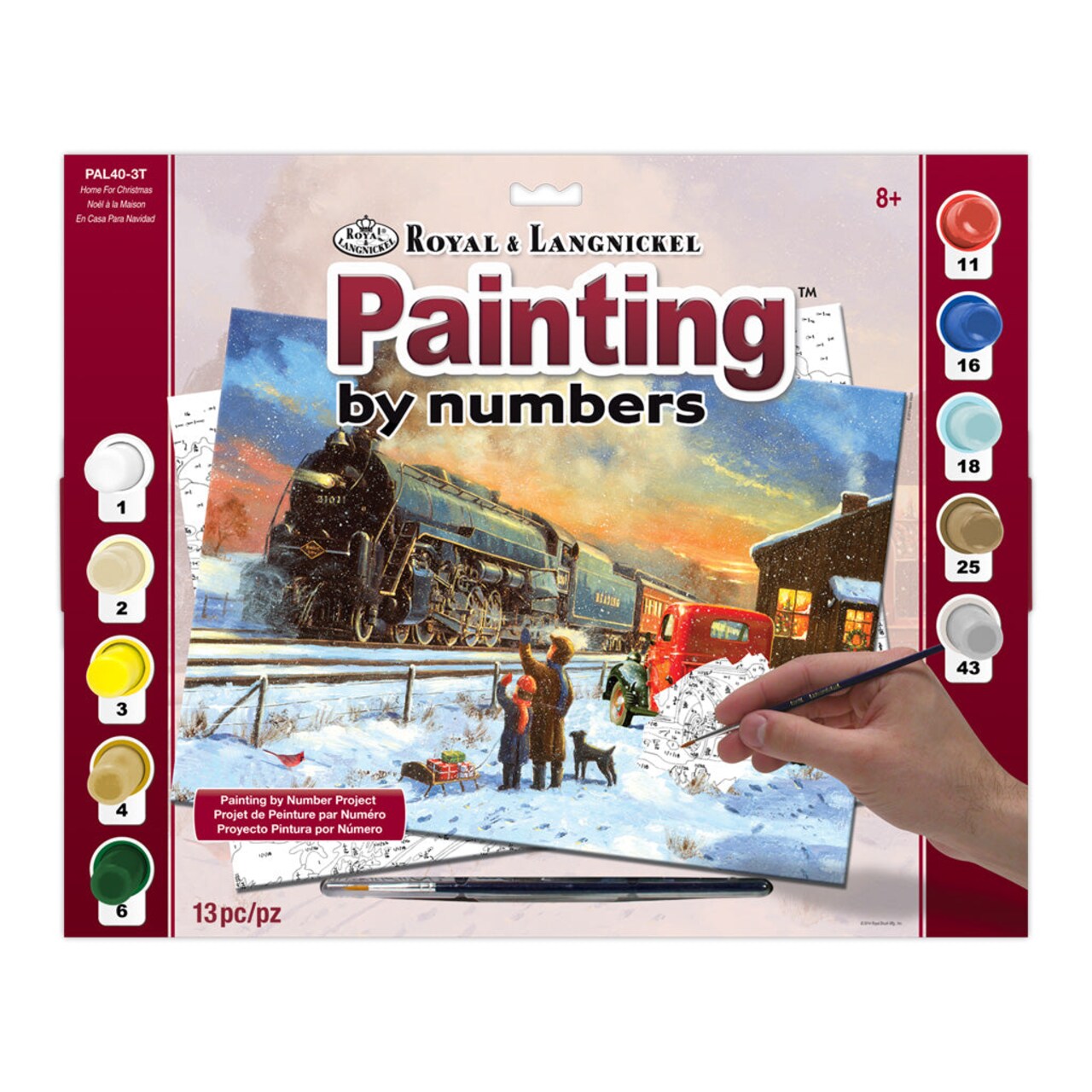 PAL40 | Painting by numbers™ 13pc 11.25" x 13.375" Home for Christmas Painting Project